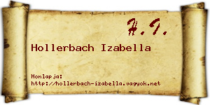 Hollerbach Izabella névjegykártya